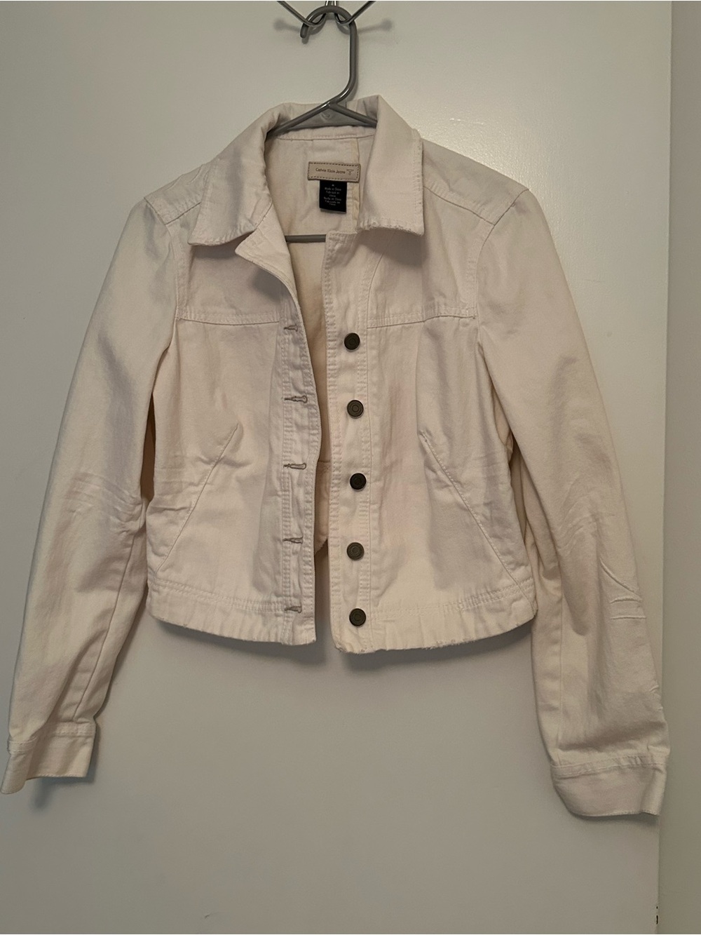 Calvin Klein Jeans Cream Button-Front Denim Jacket